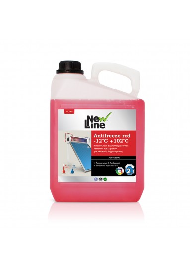 Antifreeze Red -12°C + 102°C -Αντιπαγωτικό & Αντιθερμικό υγρό  κλειστών κυκλωμάτων για ηλιακούς θερμοσίφωνες 5L